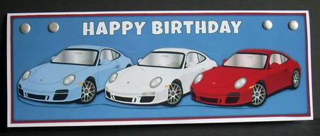 Birthday Porsches Large Dl by Joyce Watson
