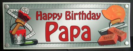 Large Dl Birthday Papa Handyman Tools 3D Decoupage by Joyce Watson