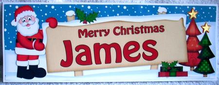 Xmas James Santa Signpost Large Dl Easicut 3D Decoupage by Joyce Watson