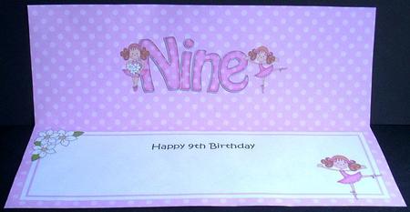 9th Birthday Large Dl Matching Large Dl Insert by Joyce Watson