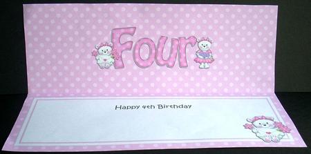 4th Birthday Large Dl Matching Large Dl Insert by Joyce Watson