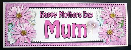 Large Dl Mothers Day Mum Daisies Floral 3D Decoupage by Joyce Watson