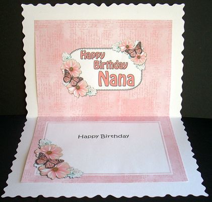 5x7 Birthday Nana Flowers & Butterflies Matching Insert by Joyce Watson