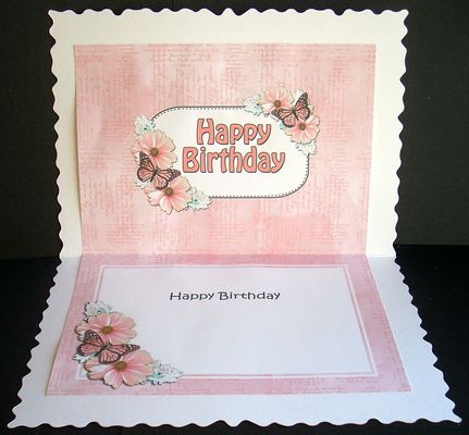 5x7 Birthday Flowers & Butterflies Matching Insert by Joyce Watson
