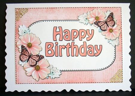 5x7 Birthday Flowers & Butterflies 3D Step by Step Decoupage by Joyce Watson