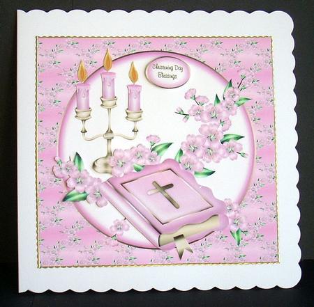 Pink Bible and Blossoms Christening/communion by Joyce Watson