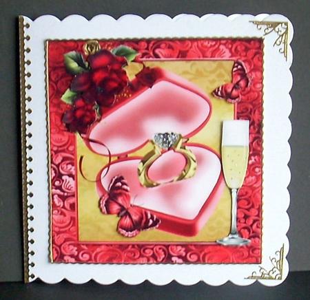 Beautiful Gold Engagement Ring in Red Box 8x8 by Joyce Watson