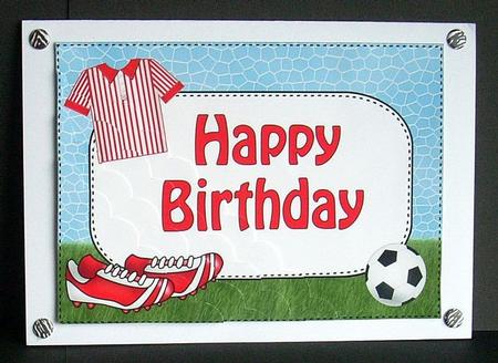 5x7 Football Birthday Scallop Corner Stacker by Joyce Watson