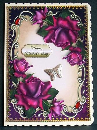 Twilight Roses Floral Plaque by Joyce Watson