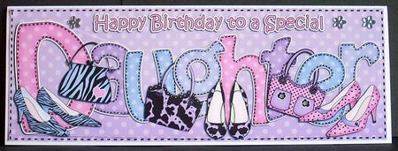 Large Dl Birthday Special Daughter Shoes Handbags Decoupage by Joyce Watson