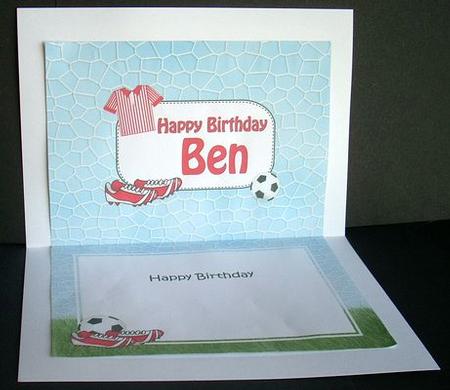5x7 Birthday Ben Football Matching Insert by Joyce Watson