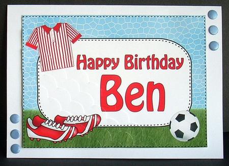5x7 Football Birthday Ben Scallop Corner Stacker by Joyce Watson