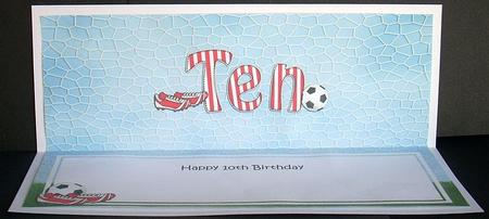Birthday Ten Football Large Dl Matching Insert by Joyce Watson