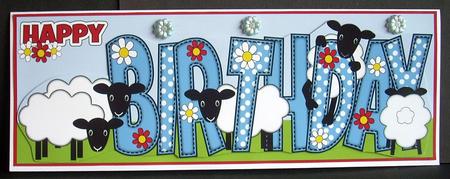 Birthday Sheep Large Dl 2 by Joyce Watson