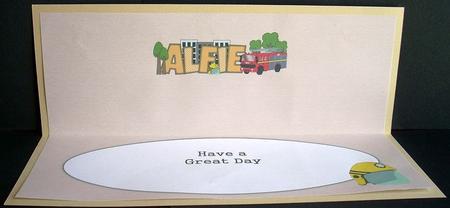 Fire Engine Alfie Large Dl Insert by Joyce Watson