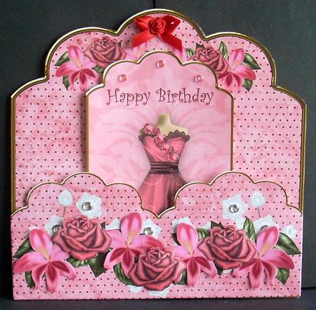 Pink Birdy Happy Birthday Scallop Fashion Tag Cf Mini Kit by Joyce Watson