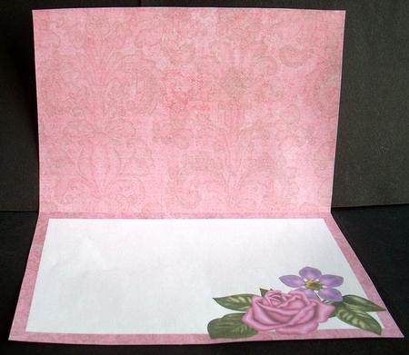 Pink Rose Fancy Square Kit Matching Folded Insert by Joyce Watson