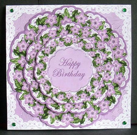 Lilac Forget Me Knot Happy Birthday 3D Doily Card Mini Kit by Joyce Watson