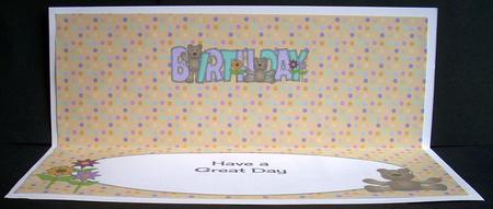 Teddies Birthday Large Dl Insert by Joyce Watson