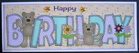 Teddies Birthday Large Dl by Joyce Watson