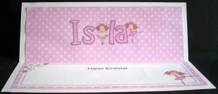 Birthday Isla Ballerina Matching Large Dl Insert by Joyce Watson