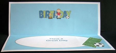 Footballer in Red Birthday Large Dl Insert by Joyce Watson