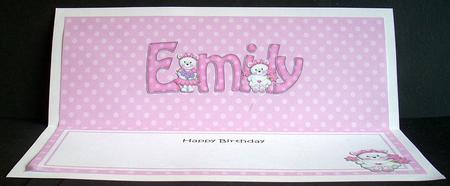 Birthday Emily Teddies Matching Large Dl Insert by Joyce Watson