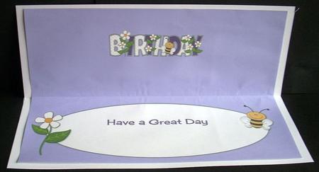 Flowers and Bees Birthday Large Dl 2 Insert by Joyce Watson