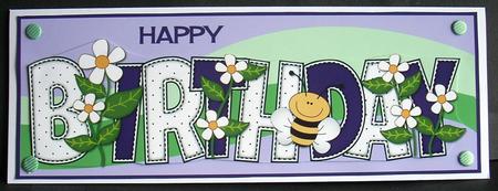 Flowers and Bees Birthday Large Dl 2 by Joyce Watson