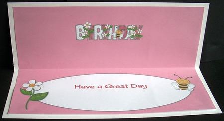 Flowers and Bees Birthday Large Dl Insert by Joyce Watson