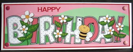 Flowers and Bees Birthday Large Dl by Joyce Watson