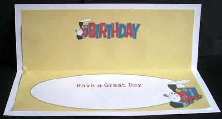 Terry the Train Birthday Large Dl Insert by Joyce Watson