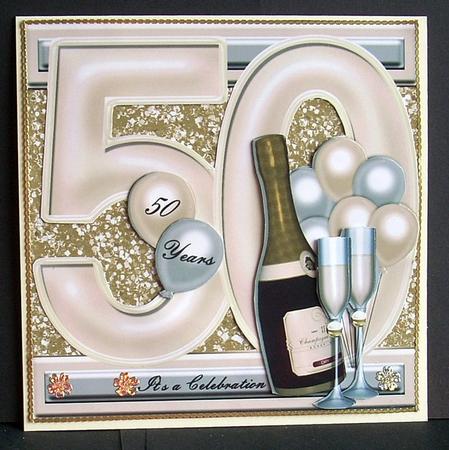 I Card Front Golden Anniversary 50 Years by Joyce Watson