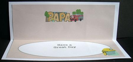 Fire Engine Papa Large Dl Insert by Joyce Watson