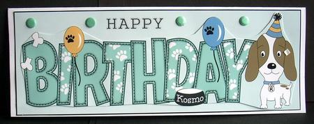 Kosmo the Dog Balloons Birthday Large Dl 2 by Joyce Watson