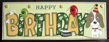 Kosmo the Dog Balloons Birthday Large Dl by Joyce Watson