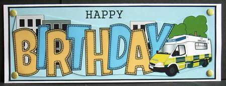 Ambulance Birthday Large Dl by Joyce Watson