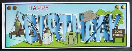 Fishing Birthday Large Dl by Joyce Watson