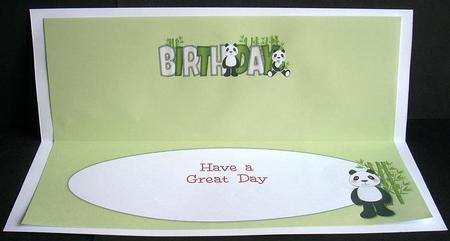 Cute Pandas Birthday Large Dl Insert by Joyce Watson