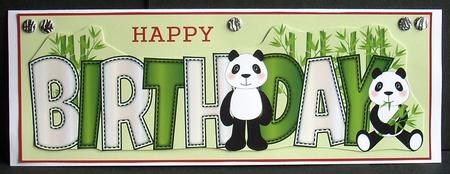 Cute Pandas Birthday Large Dl by Joyce Watson