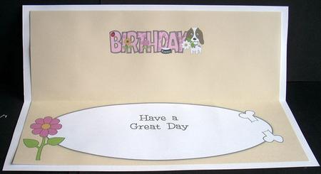 Kosmo the Dog Flowers Birthday Large Dl 2 Insert by Joyce Watson