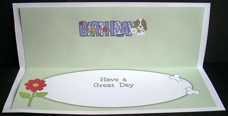 Kosmo the Dog Flowers Birthday Large Dl Insert by Joyce Watson