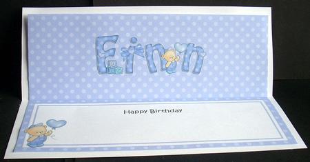 Birthday Finn Teddies Matching Large Dl Insert by Joyce Watson