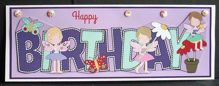 Little Fairies Birthday Large Dl 2 by Joyce Watson