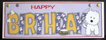 Jazz the Dog Birthday Large Dl 2 by Joyce Watson