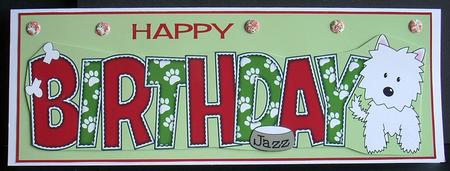 Jazz the Dog Birthday Large Dl by Joyce Watson