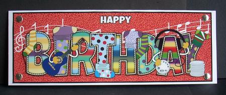 Music & Socks Birthday Large Dl by Joyce Watson
