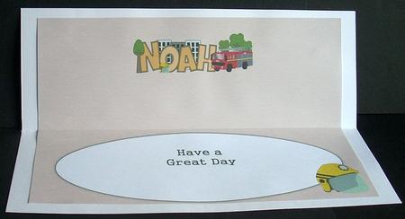 Fire Engine Noah Large Dl Insert by Joyce Watson
