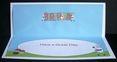 Sheep and Presents Birthday Large Dl Insert by Joyce Watson