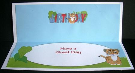 Cute Tiger Birthday Large Dl Insert by Joyce Watson
